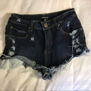 Boutique studded high wasted jean shorts